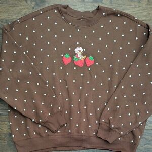 🍓🍰 RARE XL Strawberry Shortcake Allover Dot Crewneck Sweatshirt